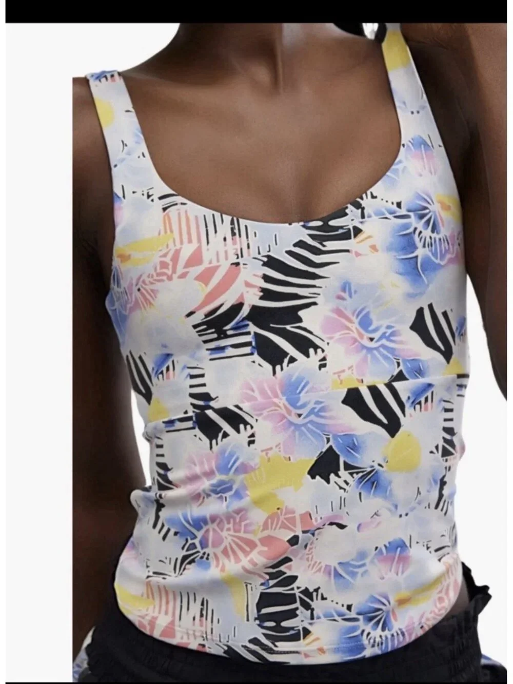 Free People Movement Never Better Strappy Back Tank Mystic Floral Size L Pilates